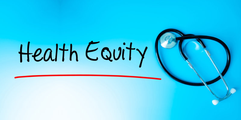 graphic showing words health equity