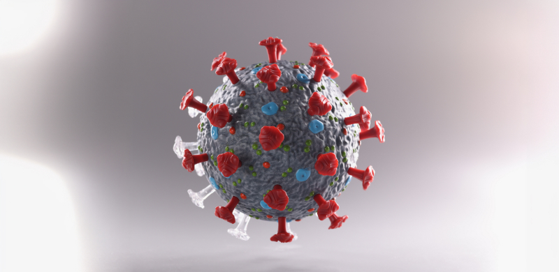 microscopic view of coronavirus