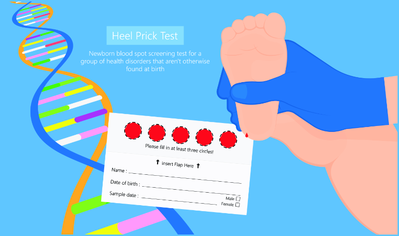 graphic showing newborn metabolic screening