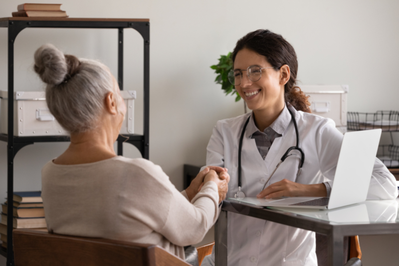 Photo of patient meeting provider