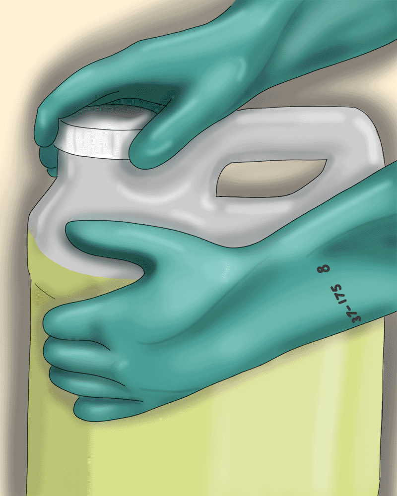 drawing of chemical resistant gloves