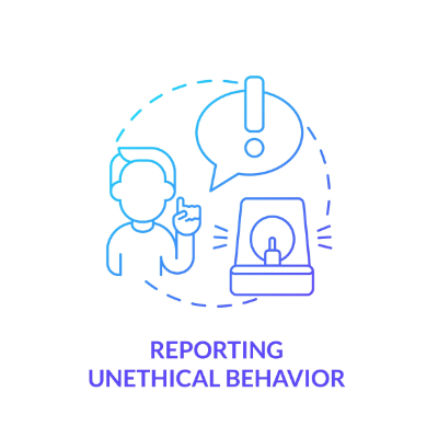 graphic showing reporting unethical behavior flow