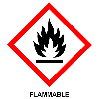 graphic of flammable warning symbol