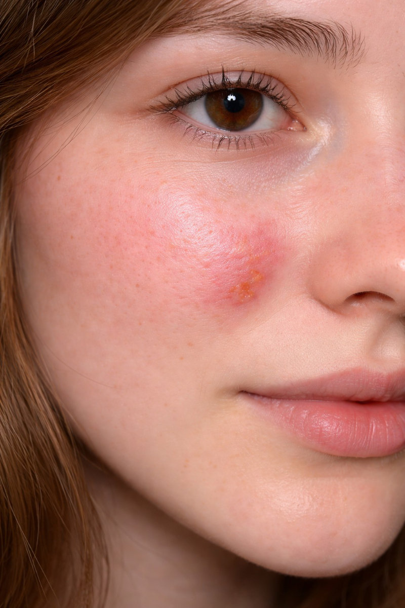 photo of hsv on face