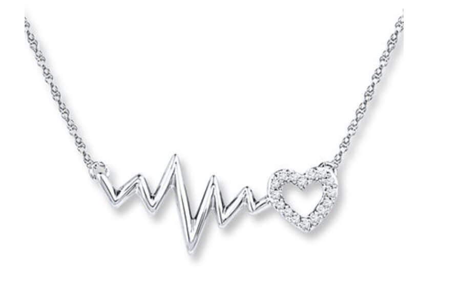 Heartbeat Necklace with Diamonds