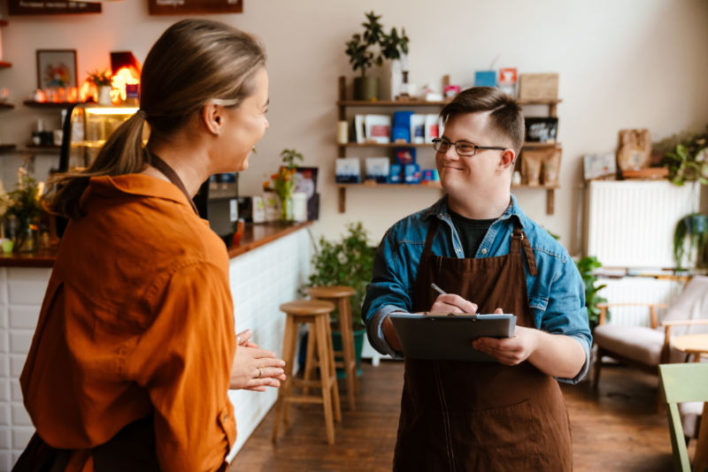 photo of person with down syndrome working