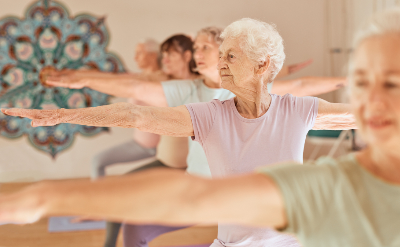 photo of adults doing yoga